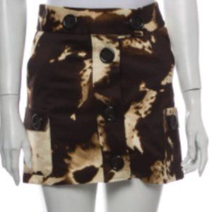 Michael Kors: NWT Brown Printed Mini Skirt